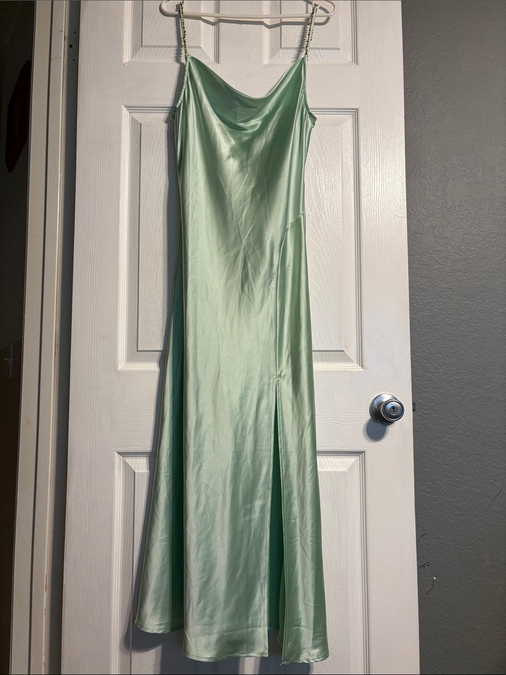 Jason Wu Mint Green Satin Slip Maxi Dress
